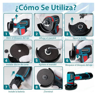 KIT PULIDOR INALÁMBRICO 3 EN 1: CORTADORA, AMOLADORA Y PULIDORA +  ¡REGALOS EXCLUSIVOS LIMITADOS!